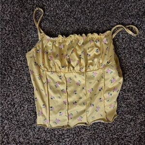 SHEIN Yellow Floral Camisole Top